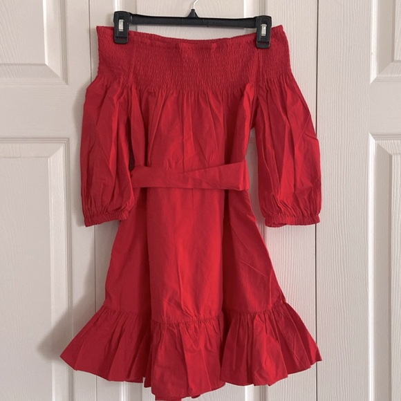 TULAROSA Maida Ruffle Dress in Red Poppy Size S - Picture 9 of 9